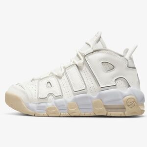 Nike Air More Uptempo White Sneakers Size US 5Y/Women's 6.5/7